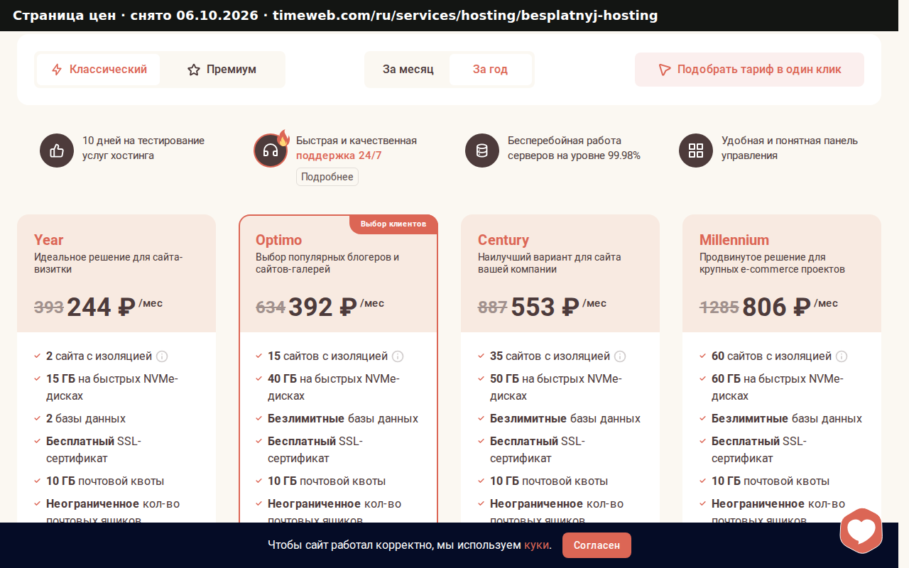 Страница цен timeweb.com